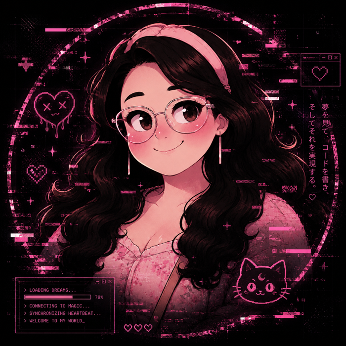 Cute illustrated cyber avatar of Melissa